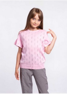 TopHat рожевий джемпер з коротким рукавом для дівчинки 21010
